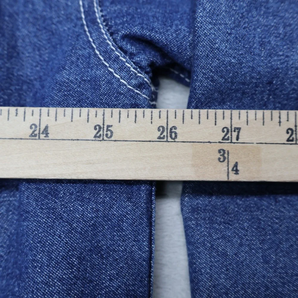 Levis Shirt Jacket Mens XL Blue Denim Sherpa Fleece Lined Western Button Up Work - Picture 12 of 14